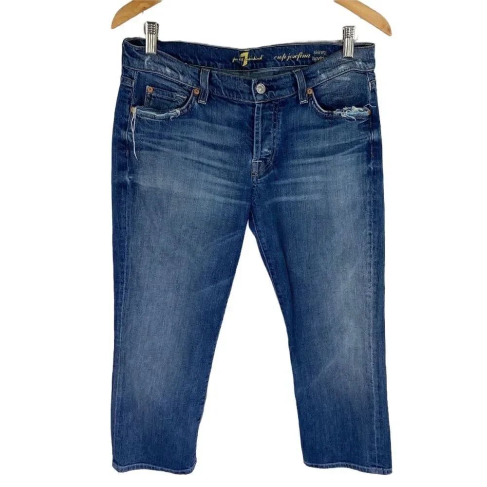7 forallmankind crop Josephine midrise medium wash size 28